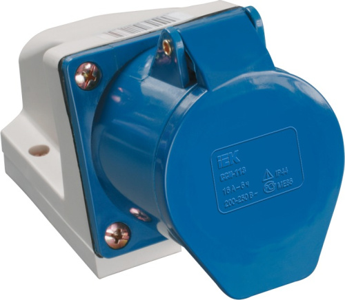 Розетка ССИ 113 стационарная 16А 2P+PЕ 220В IP44 ИЭК PSR11-016-3