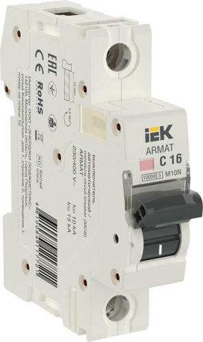 Автомат 1п M10N С 16А 10кА ARMAT ИЭК AR-M10N-1-C016