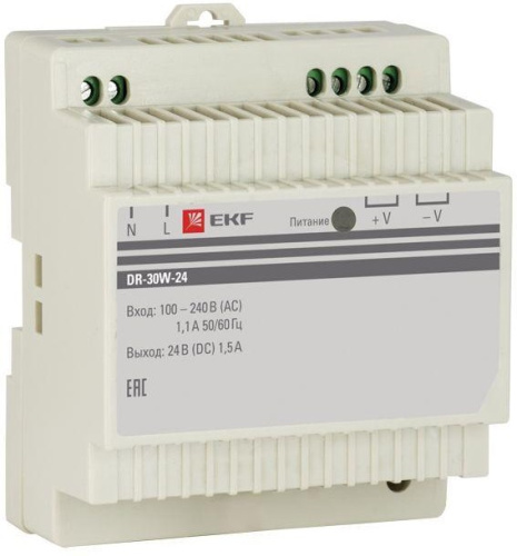 Блок питания 24В DR-30W-24 EKF dr-30w-24