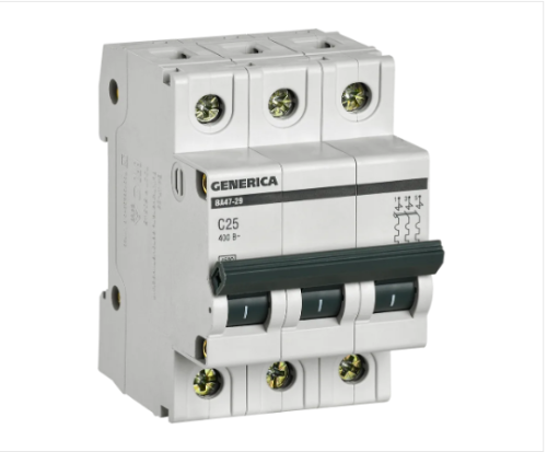 Автомат 3п ВА47-29  C 25А 4.5кА GENERICA ИЭК MVA25-3-025-C