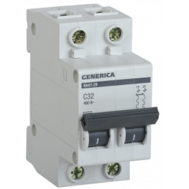 Автомат 2п ВА47-29  C 32А 4.5кА GENERICA ИЭК MVA25-2-032-C